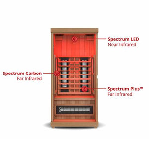Finnmark FD-1 Full-Spectrum Infrared Sauna 1-Person Home Infrared Sauna, 38”W x 38”D x 78”H