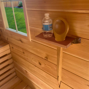 Multi-purpose Sauna Shelf – Birch Broom Holder – Red Cedar Wood