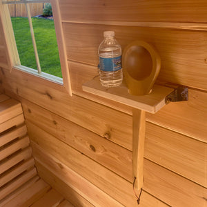 Multi-purpose Sauna Shelf – Birch Broom Holder – White Pine Wood