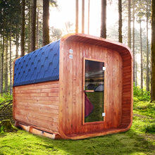 Load image into Gallery viewer, Hemlock Mobile Outdoor Sauna with Trailer – 8-10 Person Capacity