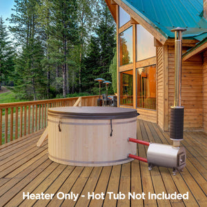 External Wood-Burning Hot Tub Heater | Equivalent to 10-15kW Electronic Heater | 2-3/5” Connecting Pipes