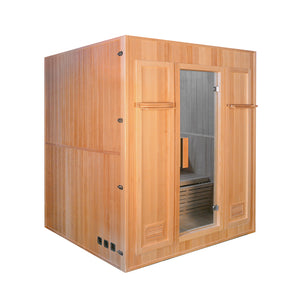 Canadian Hemlock Indoor Wet Dry Sauna - 4.5KW ETL Certified Heater - 4 Person