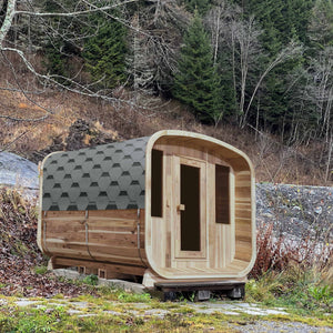 Outdoor Rustic Cedar Square Sauna – 6 Person – 6 kW UL Certified Electric Heater