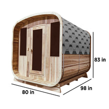 Load image into Gallery viewer, Outdoor Rustic Cedar Square Sauna – 6 Person – 6 kW UL Certified Electric Heater
