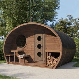 SaunaLife Model G11 Garden-Series Outdoor Home Sauna Kit -2 Room Sauna - Up to 8 Persons