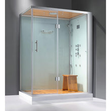 Load image into Gallery viewer, Athena WS-141R White 59&quot; Rectangular Walk In Steam Shower