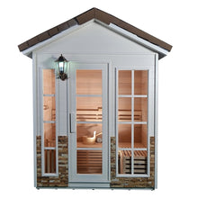 Load image into Gallery viewer, CED6PORI Outdoor Canadian Red Cedar Wet Dry Sauna - 6 Person - 6 kW UL Certified Electrical Heater - Stone Finish