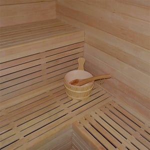 CED6VAASA 6 Person Canadian Red Cedar Outdoor and Indoor Wet Dry Sauna with 6 kW ETL Electrical Heater