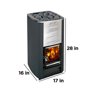 Harvia Pro 20 Wood Burning Sauna Heater and Chimney Kit - HM3CMNY-AP | ALEKO
