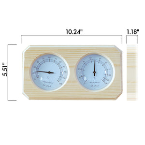 Wall-Mounted Pine Wood Thermometer and Hygrometer - KDS03-AP | ALEKO