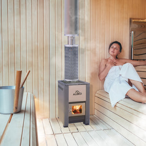 Wood Burning Sauna Heater and Chimney Kit | Equivalent to 9-15 kW Electric Heater
