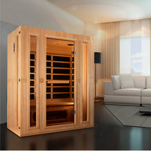 Load image into Gallery viewer, Maxxus &quot;Trinity&quot; Dual Tech 3 person Low EMF FAR Infrared Sauna Canadian Hemlock