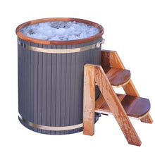 Load image into Gallery viewer, Outdoor Wooden Ice Bath Cold Plunge Tub | 118 Gallon Water Capacity | 33.5” x 31.5