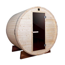 Load image into Gallery viewer, Outdoor and Indoor White Pine Barrel Sauna - 3-4 Person - 4.5 kW UL Certified Heater - Bitumen Shingle Roofing