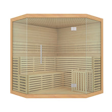 Load image into Gallery viewer, Canadian Hemlock Luxury Indoor Wet Dry Sauna with LED Lights - 6 kW UL Certified Heater - 5-6 Person