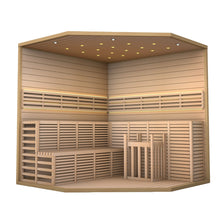 Load image into Gallery viewer, Canadian Hemlock Luxury Indoor Wet Dry Sauna with LED Lights - 6 kW UL Certified Heater - 5-6 Person