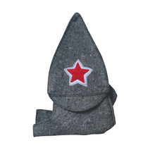 Load image into Gallery viewer, Natural Sheep Wool Traditional Sauna Hat - Unisex - Charcoal with Embroidered Star