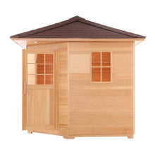 Load image into Gallery viewer, Canadian Hemlock Wet Dry Outdoor Sauna with Asphalt Roof - 6 kW UL Certified Heater - 5 Person