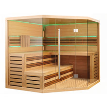 Load image into Gallery viewer, Canadian Hemlock Indoor Wet Dry Sauna with LED Lights - 6 kW UL Certified Heater - 6 Person