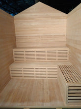 Load image into Gallery viewer, Canadian Hemlock Outdoor Wet Dry Sauna - 6kW ETL Certified Heater - Stone Finish - 6 Person