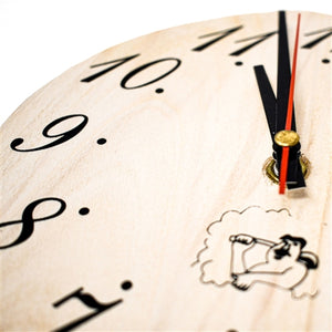Handcrafted Sleek Analog Clock in Finnish Pine Wood